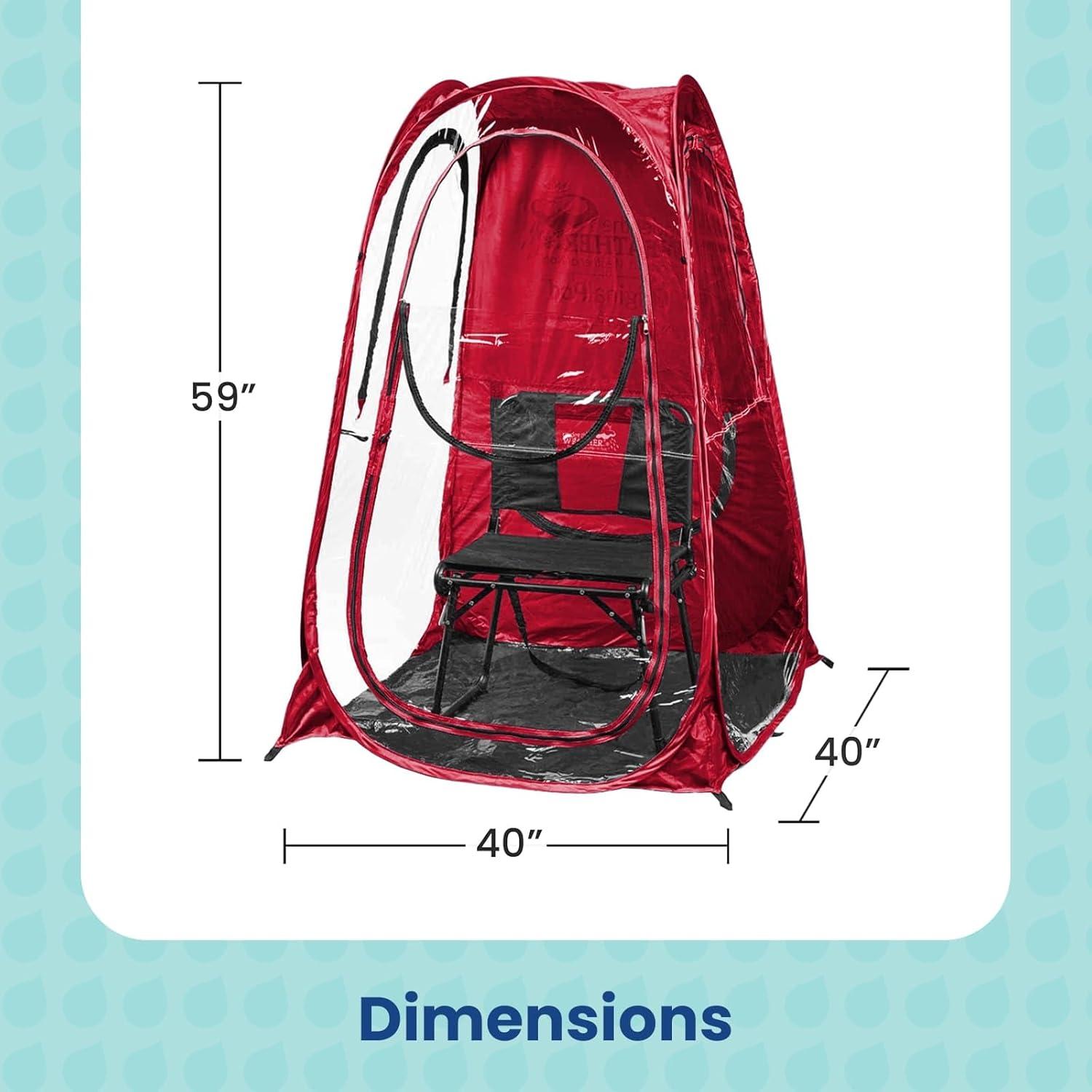 imageWeatherPod OriginalPod PopUp Pod Stay Warm Dry and Out of The Sun Weather Pod for Sports Rain or Wind 1 Person Pod Sports Pod for The Sideline Easy Set Up ampamp Tear DownRed