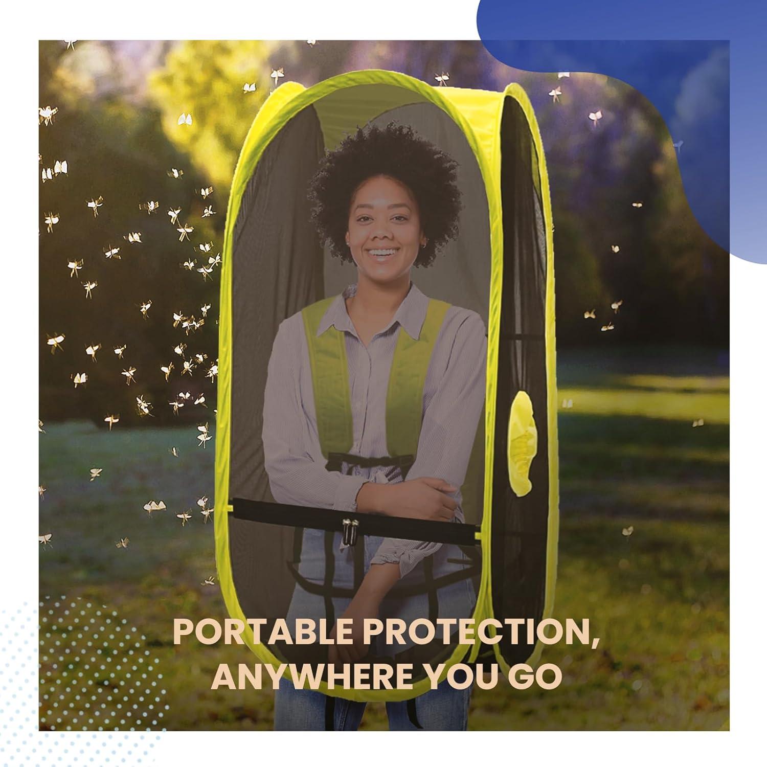 imageWeatherPod Short BugScreen Walking Pod PopUp Wearable Mosquito ampamp Bug Screen with Mesh Fine Gauge Fully Enclosed Personal Bubble Dark GrayDark Gray