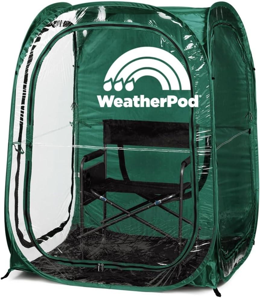 imageWeatherPod The Original Shark Tank MyPod 12 Person PopUp Pod Stay Warm Dry and Out of The Sun Weather Pod for Sports Rain or WindHunter Green