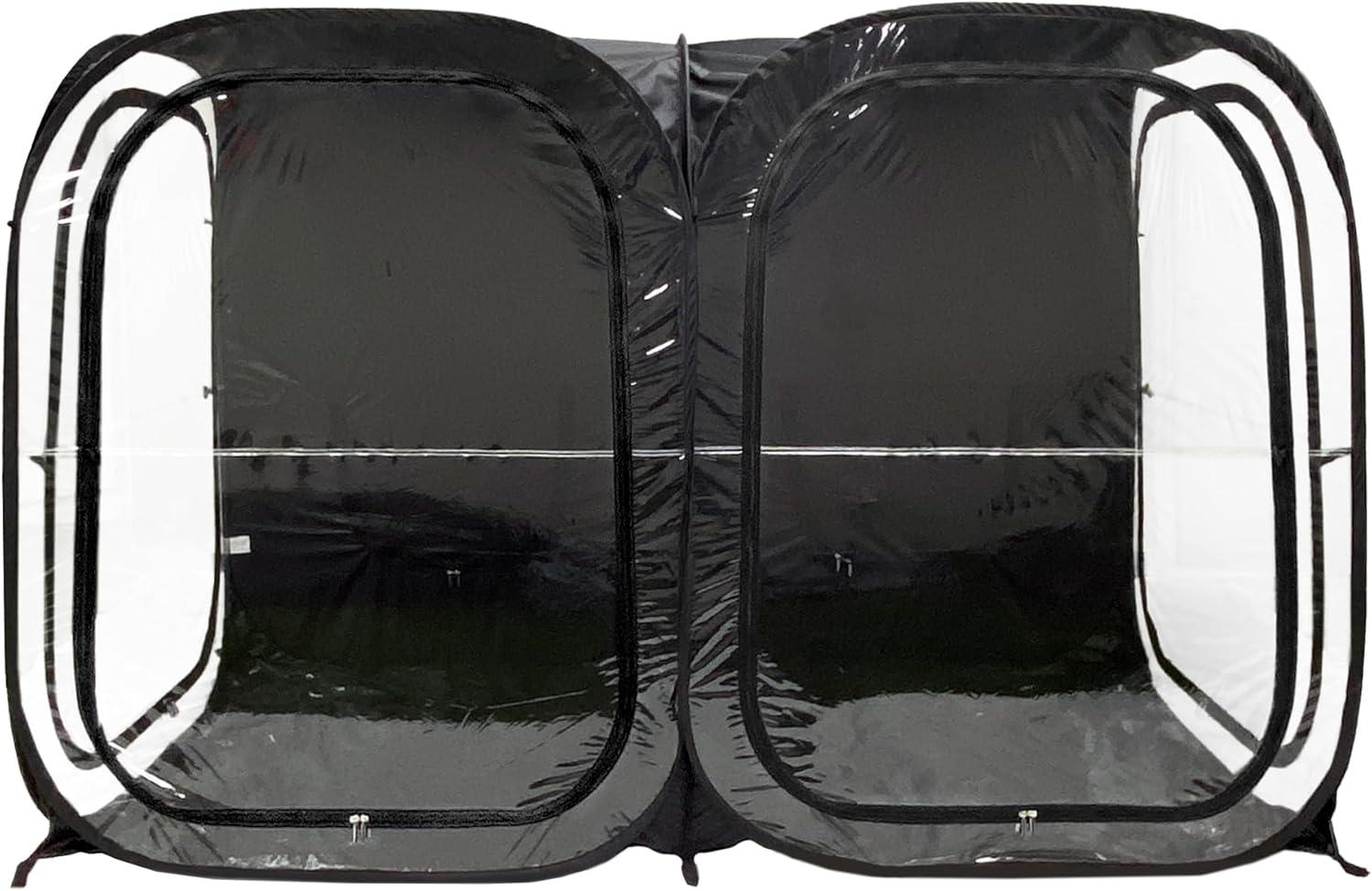 imageWeatherPod The Original Shark Tank SidebySide 24 Person PopUp Pod Stay Warm Dry and Out of The Sun Weather Pod for Sports Rain or Wind Simple to Set Up and Tear DownBlack