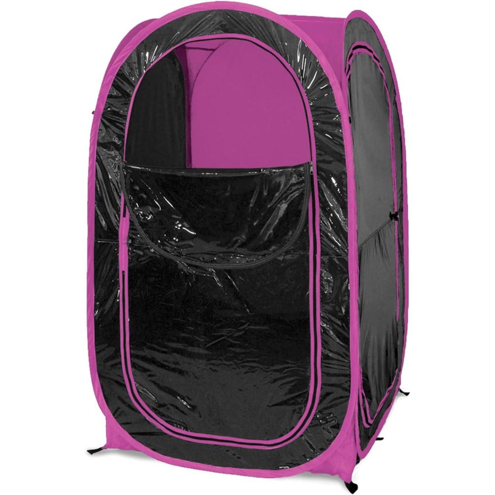 imageWeatherPod 1Person PopUp Pod with Tinted Panels  PopUp Weather Pod Protection from Cold Wind and Rain with Added PrivacyPink