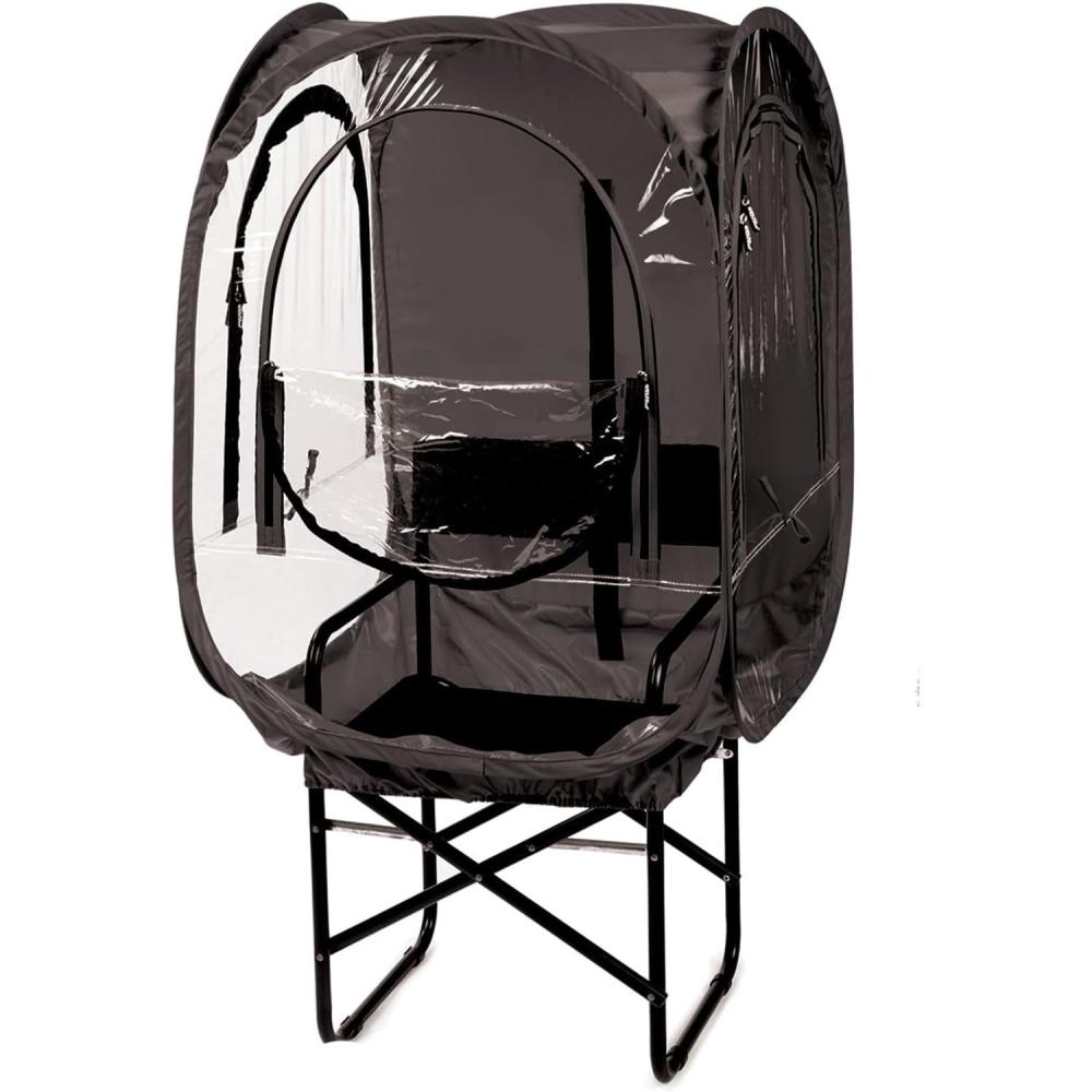 imageWeatherPod ChairPod The Original PopUp Pod  1 Person Wearable Pod for Wheelchairs Folding Chairs Camping Chairs Offers Protection from The Wind Rain and Cold  Chair Tent for SportsBlack