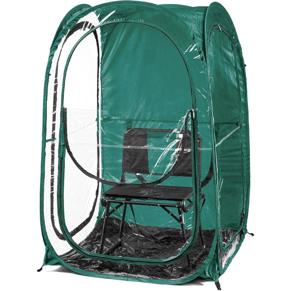 imageWeatherPod The Original Shark Tank MyPod 12 Person PopUp Pod Stay Warm Dry and Out of The Sun Weather Pod for Sports Rain or WindHunter Green
