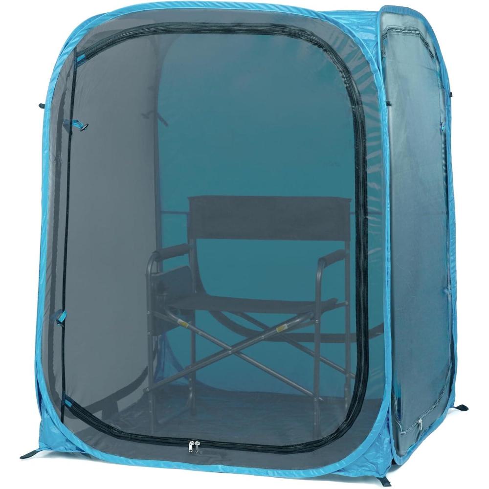 imageWeatherPod The Original Shark Tank MyPod Mesh 12 Person PopUp Screen Pod Keeps Out Bugs Mosquitos and Harmful UV Rays UPF 50 for Maximum Protection from The SunSea Blue