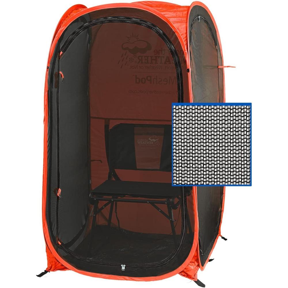 imageWeatherPod The Original Shark Tank MyPod Mesh 12 Person PopUp Screen Pod Keeps Out Bugs Mosquitos and Harmful UV Rays UPF 50 for Maximum Protection from The SunOrange