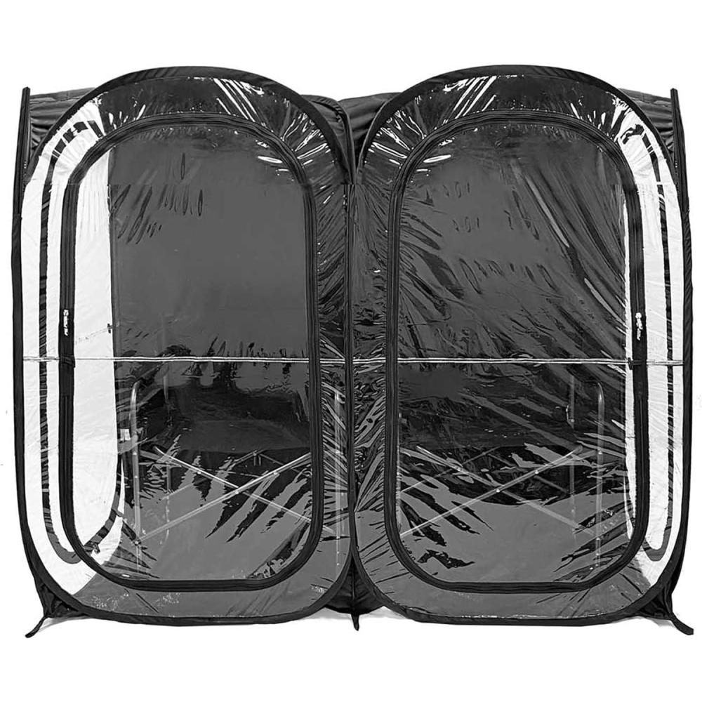 imageWeatherPod The Original Shark Tank SidebySide 24 Person PopUp Pod Stay Warm Dry and Out of The Sun Weather Pod for Sports Rain or Wind Simple to Set Up and Tear DownBlack