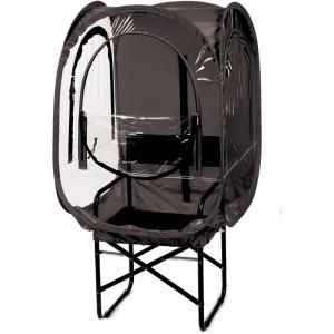 WeatherPod® ChairPod® The Original Pop-Up Pod – 1 Person Wearable Pod for Wheelchairs, Folding Chairs, Camping Chairs, Offers Protection from The Wind, Rain, and Cold – Chair Tent for Sports(Black)