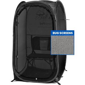 WeatherPod® The Original Shark Tank MyPod™ Mesh 1 Person Pop-Up Screen Pod – Keeps Out Bugs, Mosquitos, and UV Rays – UPF 50 for Maximum Protection from The Sun – (Black, 36″ L x 36″ W x 59″ H)